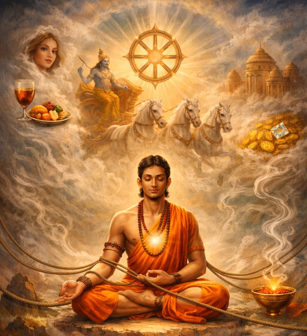 A person practicing meditation to control his senses