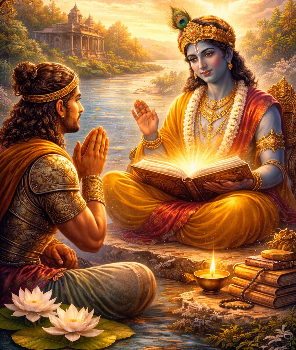 A person showing faith in Krishna's guidance